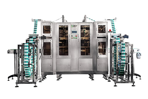Double-head full automatic shrink sleeve labeling machine